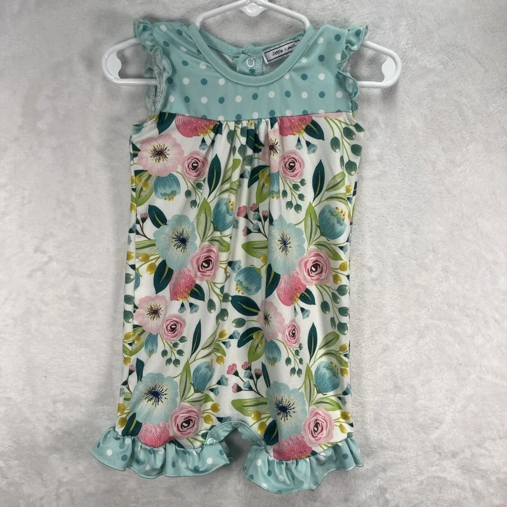 Little Millie Floral Romper Baby Girl 12m Ruffle‎ Garden Summer Beach Spring